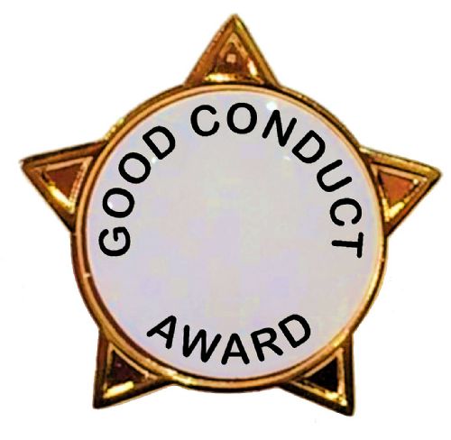 GOOD CONDUCT AWARD star badge